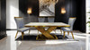 Palazzo Dining Table, Gold / FM33002GD-T-TABLE