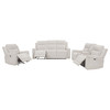 Kennett 3-piece Chenille Power Reclining Sofa Set Ivory / CS-610151P-S3