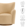 Montrose Wingback Sherpa Swivel Accent Chair by Modway / EEI-7105