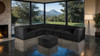 Nappi Large L-Sectional W/ Ottoman, Black / FM62102BK-SECT-L+OT