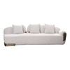 Rainier - Contemporary Off-White Fabric + Antique Brass Sofa / VGFA-SF2019-OFFWHT