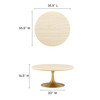 Lippa 36" Round Faux Travertine Coffee Table by Modway / EEI-6753