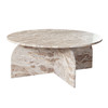 Nebula Round Cocktail Table in Genuine Marble Panther Beige finish / NEBULACTPB