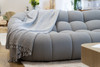 Yolonda - Modern Curved Light Grey Fabric Sofa / VGEV2126C-SOFA-C-07