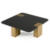 Harold - Modern Black Oak+ Brushed Gold Oak Square Small Coffee Table / VGHB467E