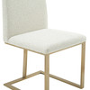 Frankie - Modern Off-White Fabric + Antique Brass Dining Chair / VGGA-6917CH-OWHTB