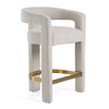 Adam - Modern Beige Fabric + Brass Counter Chair / VGMY-3713-26-BGE
