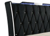Lorient Queen LED Upholstered Wingback Bed Black / CS-223161Q