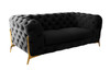 Quincey - Transitional Black Velvet Loveseat / VGKNK8520-LV-BLK