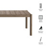 Eleni 89-Inch Outdoor Patio Teak Wood Dining Table by Modway / EEI-7562