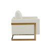 Prince - Contemporary Cream Fabric + Gold Accent Chair / VGRHRHS-AC-255-WHT-CH