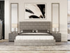 Dynasty - Eastern King Modern Shagreen Bedroom Set - 3 Drawer / VGVCBD2108-XGRY-BED-SET-3