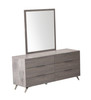 Bronx Italian Modern Faux Concrete & Grey Dresser & Mirror Set / VGACBRONX-DRSR-MIR-SET