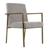 Burnham - Modern Light Grey & Brass Arm Dining Chair / VGGA-6960CH-1-WHT-B-DC