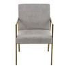 Burnham - Modern Light Grey & Brass Arm Dining Chair / VGGA-6960CH-1-WHT-B-DC