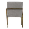 Burnham - Modern Light Grey & Brass Arm Dining Chair / VGGA-6960CH-1-WHT-B-DC