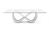 Hadley- Glass & Matte Grey Dining Table / VGGM-DT-CASTA-DT