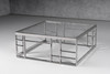 Stephen - Modern Glass & Stainless Steel Square Coffee Table / VGHB-341E