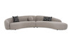 Allis - Glam Grey and Black Fabric Curved Sectional Sofa / VGOD-ZW-21032-GRY-SECT