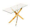 Pyrite Modern Glass and Gold Console Table / VGEW-F7033AD-G