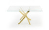 Pyrite Modern Glass and Gold Dining Table / VGEW-2133EE-G