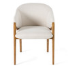 Lunde Cream Fabric and Walnut Arm Dining Chair / VGCS-ACH-20071