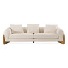Fleury - Contemporary Cream Fabric and Walnut Sofa / VGCS-21073-SO