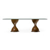 Cleveland - Contemporary Glass and Walnut Dining Table / VGCS-DT-16152