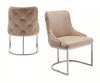 Daria - Modern Beige Velvet and Stainless Steel Dining Chair Set of 2 / VGZA-Y632-BG-DC