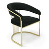 Linda - Modern Black Velvet and Gold Dining Chair / VGZA-Y429-BLK-DC