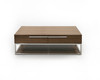 Heloise - Modern Walnut and Stainless Steel Coffee Table / VGBB-MK1502-CT