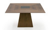 Cora- Modern Walnut and Black Tempered Glass Dining Table / VGBB-MI1412-WAL-DT