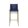 Mimi - Contemporary Blue Velvet + Brass Counter Stool (Set of 2) / VGGA-6544CH-C-BL-CS