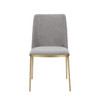 Brent- Contemporary Light Grey Fabric + Brass Dining Chair Set of 2 / VGGA-6602CH-C-LG-CS