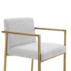 Burnham- Contemporary Light Grey Fabric + Brass Counter Stool / VGGA-6960CH-C-CS