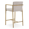 Burnham- Contemporary Light Grey Fabric + Brass Counter Stool / VGGA-6960CH-C-CS