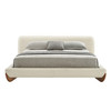 Fleury - Contemporary Cream Fabric and Walnut Bed-eastern / VGCS-21073-BED-eastern