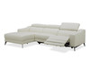 Rampart - Modern L-Shape LAF White Leather Sectional Sofa with 1 Recliner / VGKM-5325-LAF-WHT-SECT