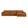 Cambria - Modern RAF Cognac Leather Sectional Sofa / VGKK-KF1123-SECT-RAF
