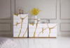 Aspen Modern Wide White and Gold Dresser / VGVC-J1801-D-L-B-W