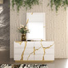 Aspen Modern Wide White and Gold Dresser / VGVC-J1801-D-L-B-W