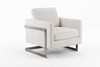 Prince - Contemporary Off White Fabric + Silver Accent Chair / VGRH-RHS-AC-255-SW