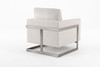 Prince - Contemporary Off White Fabric + Silver Accent Chair / VGRH-RHS-AC-255-SW