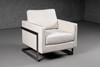 Prince - Contemporary Off White Fabric + Silver Accent Chair / VGRH-RHS-AC-255-SW