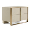 Cartier - Modern Beige Shagreen and Brushed Brass Nightstand / VGVC-J-A002-N