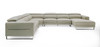 Hawkey - Contemporary Light Grey Leather RAF Chaise Sectional Sofa / VGKK-KF1066-LG