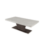 Cairo - Italian Modern Faux Marble & Pecan Elm Extendable Dining Table / VGACCAIRO-TBL