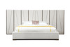 Nixa - Modern Beige Velvet + Brushed Bronze Bed-queen / VGVC-BD1909-BED-BGE-queen