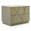 Nixa - Modern Wide Birch + Brushed Bronze Nightstand / VGVC-N1909-L-BIR