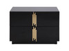 Token - Modern Black + Gold Wide Nightstand / VGVC-N815-L-BLK
